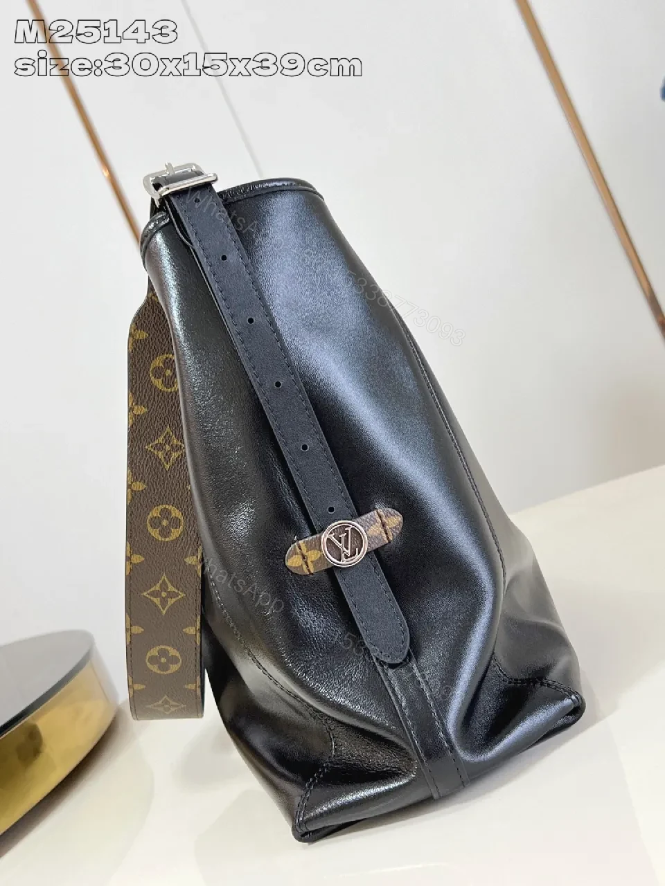 View 6 of Black Leather Hobo Bag: Subtle Hardware, Timeless Luxury