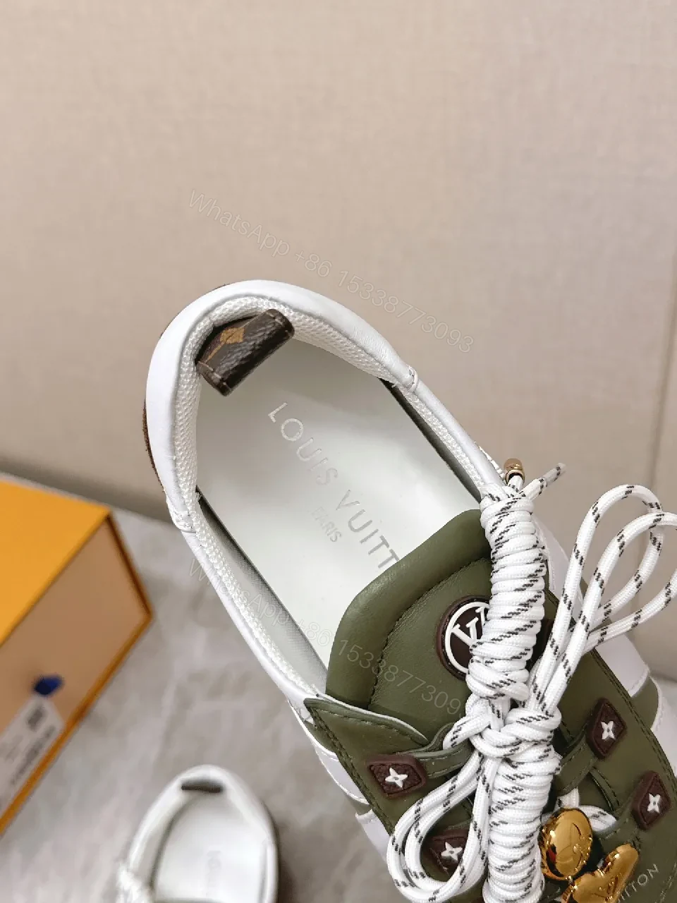View 2 of Lux Olive Leather & Suede Sneaker: City Luxe Comfort
