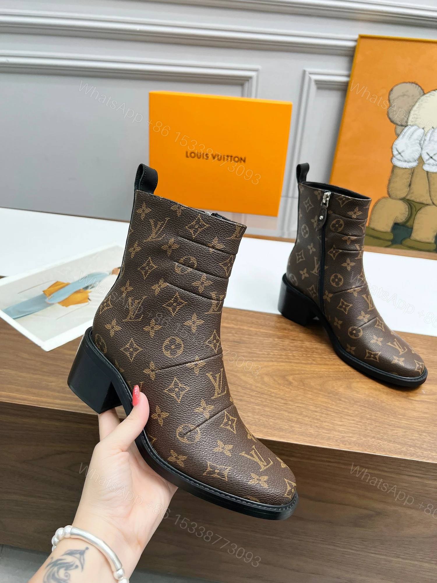 View 6 of LOUIS VUITTON JAZZ BOOTS MONOGRAM EBENE BROWN 1ADBKP