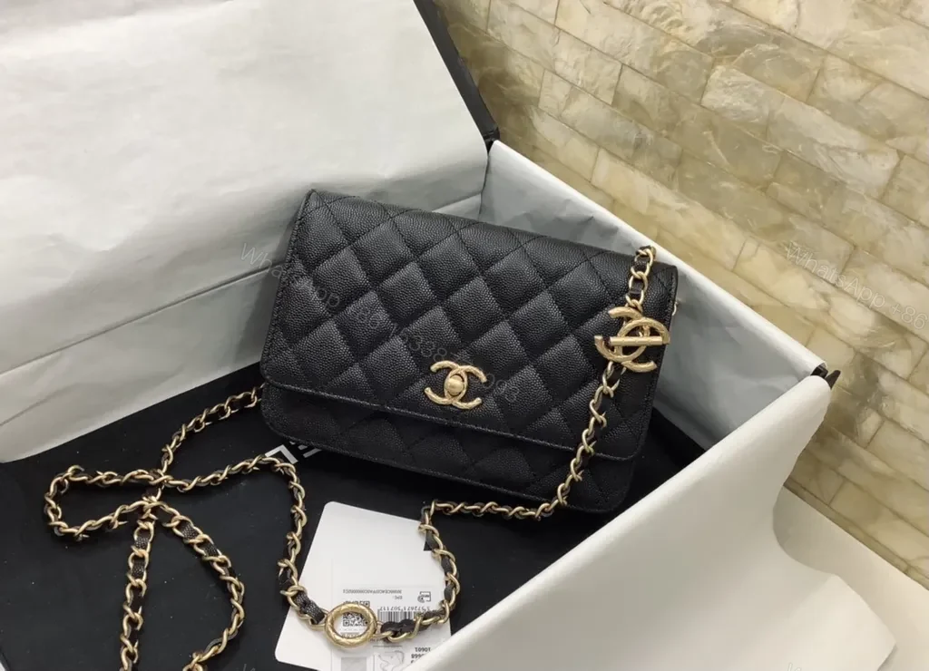 View 7 of Chanel-Inspired Quilted Small Flap Bag with Gold Chain
