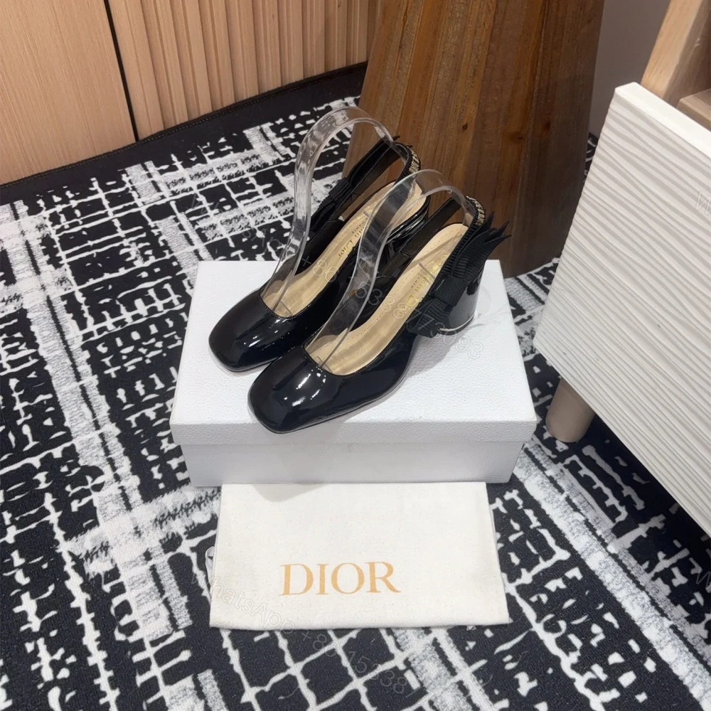 View 3 of 高仿Dior*Miss系列KDV272露跟蝴蝶結高踭鞋黑色免檢版