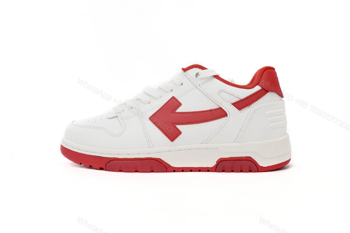 View 9 of OFF-WHITE Out Of Office "OOO" Low Tops White Red OMIA189F22LEA0010125