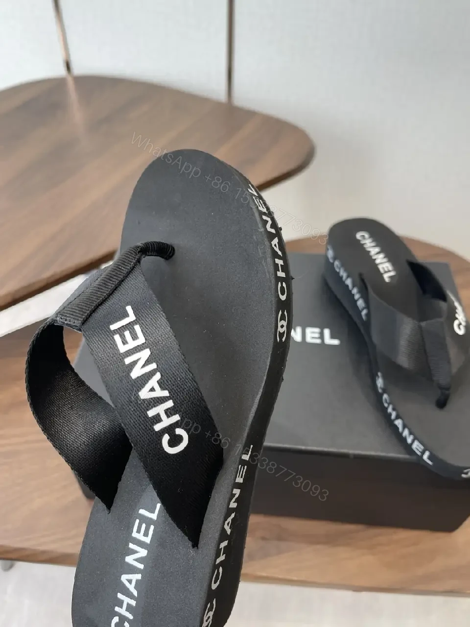 View 8 of Minimalist Black Luxe: Couture-Inspired Flip-Flops with Subtle Logo