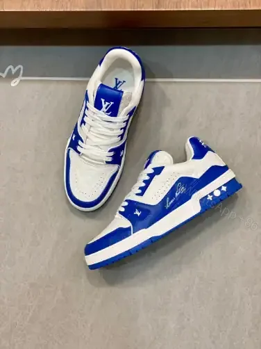 View 9 of LOUIS VUITTON TRAINE SNEAKERS IN WHITE AND BLUE – LSVT385