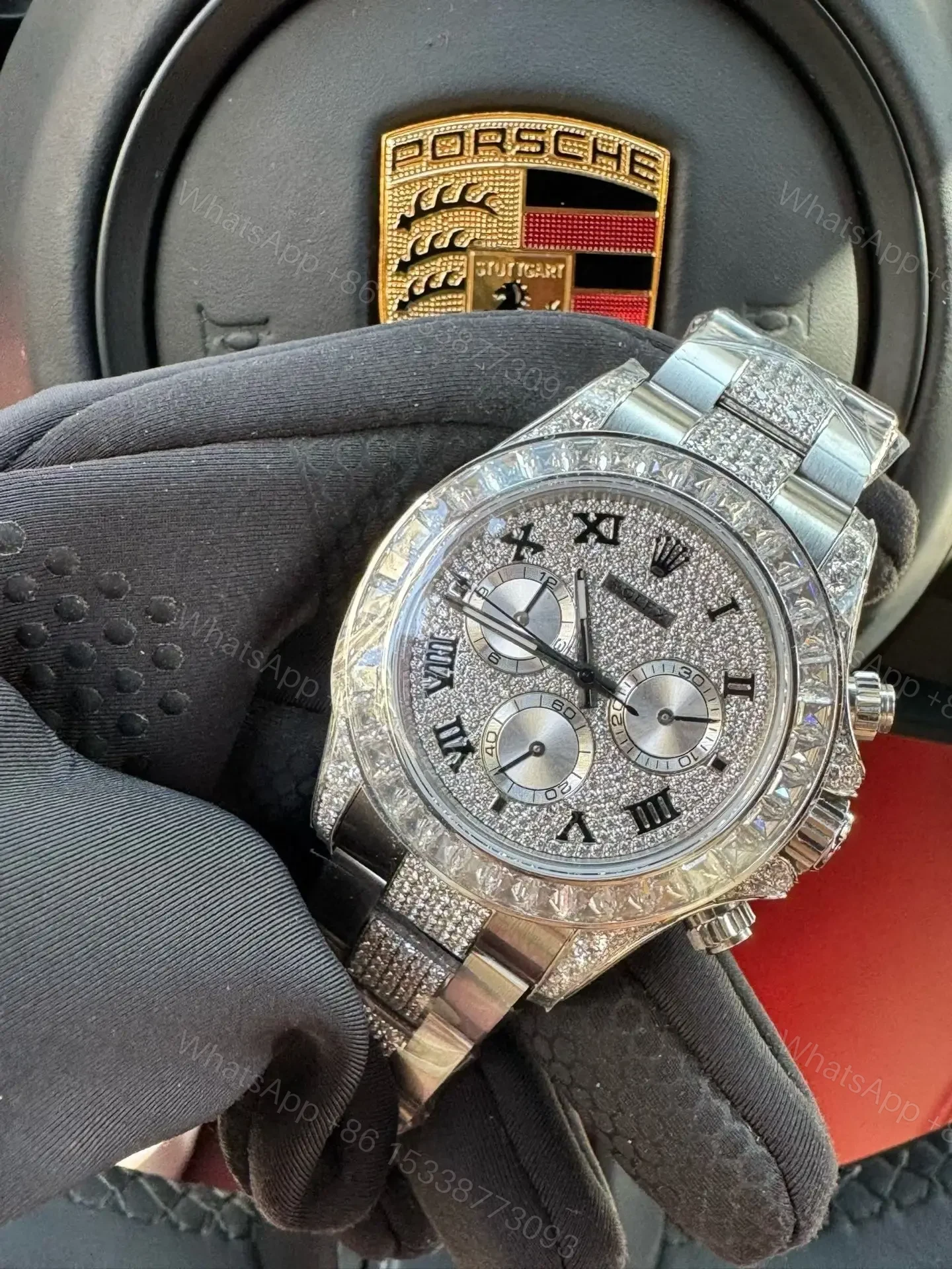 View 3 of Rolex Daytona Paved Diamond Dial Iced Diamond Bracelet Edition 40mm RG-DAYTONA-PAVE-DIAMOND-ICED