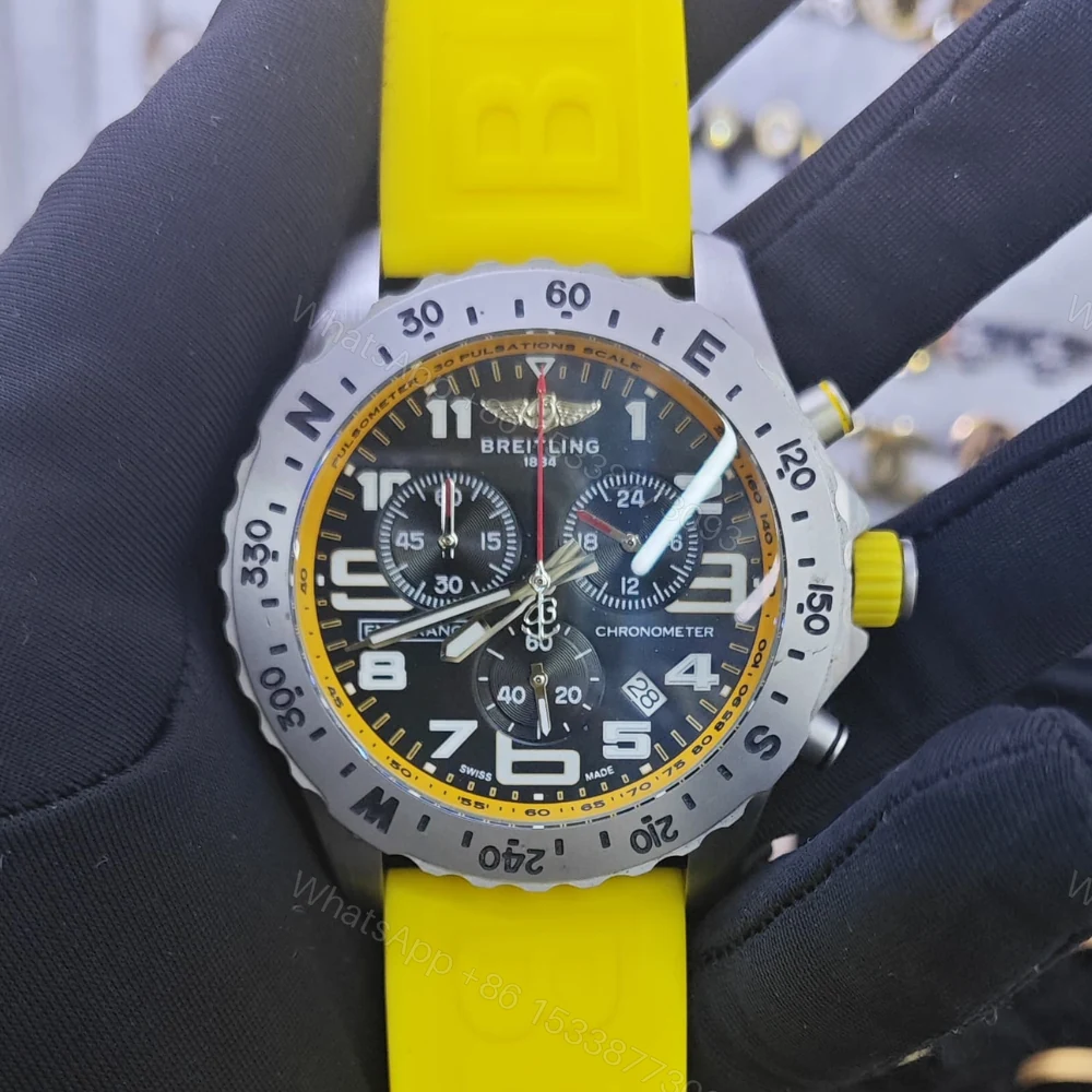 View 2 of Breitling Endurance Pro Black Dial Yellow Rubber Strap Watch