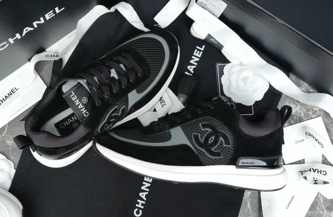 View 3 of Black Suede & Mesh High-Top Sneaker: Luxury Streetwear Comfort