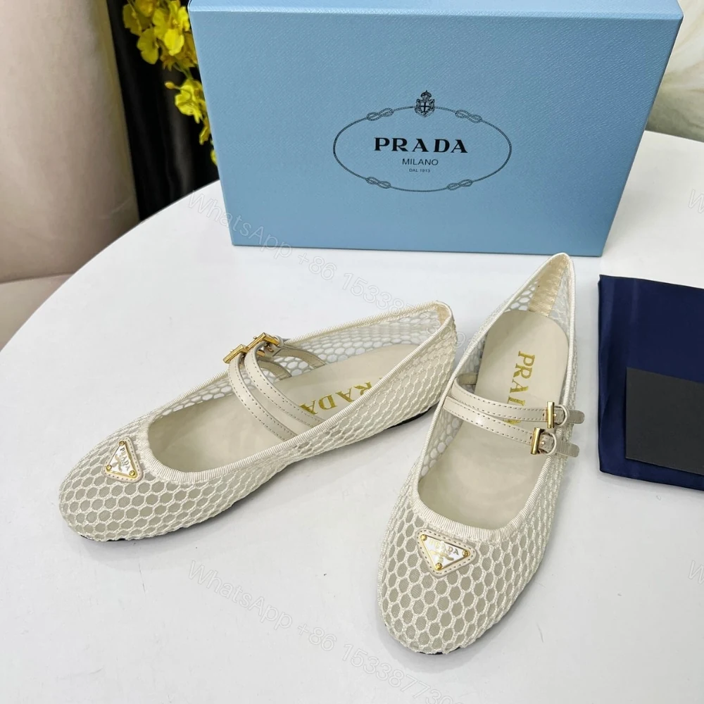 View 3 of PRADA MESH FABRIC BALLERINAS BEIGE 1F915N 099 F0485 F 005