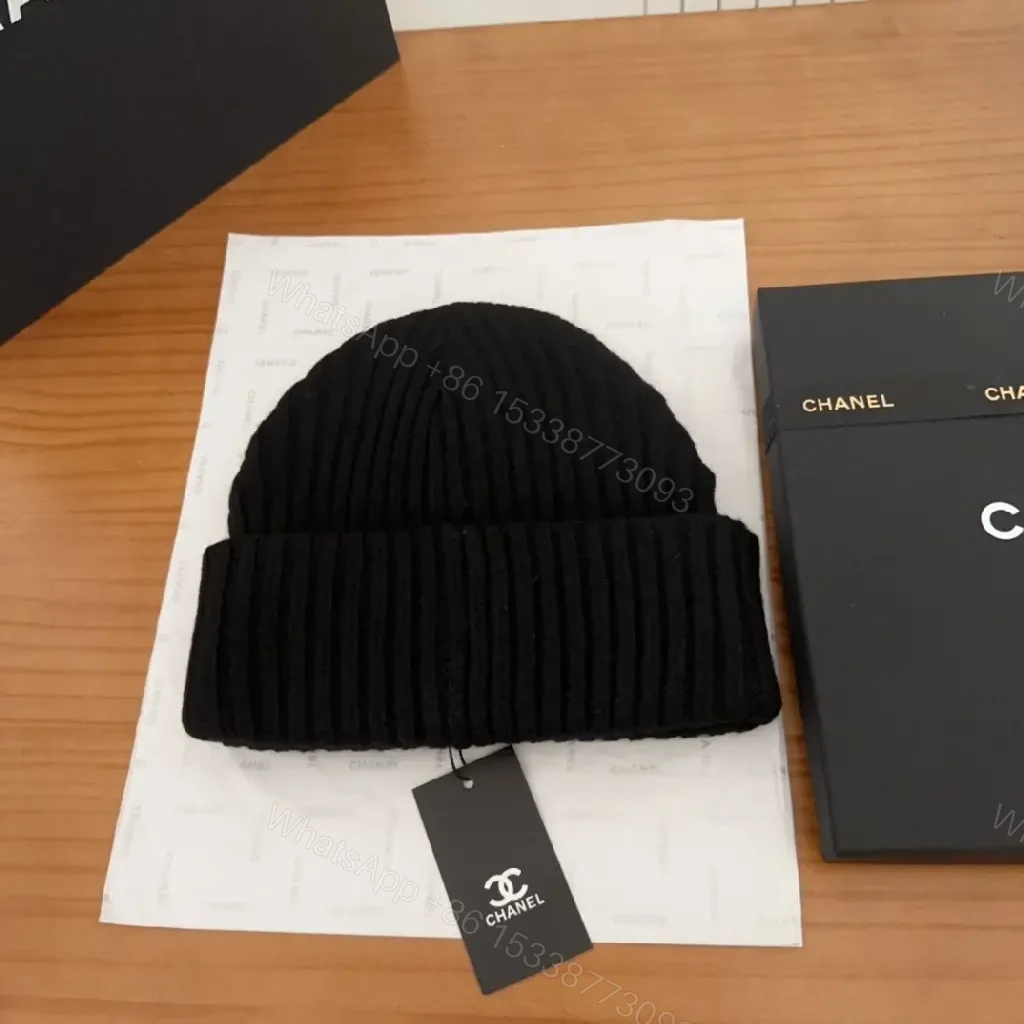 View 3 of Chic Rib Knit Beanie - Logo Cuff, Pure Warmth