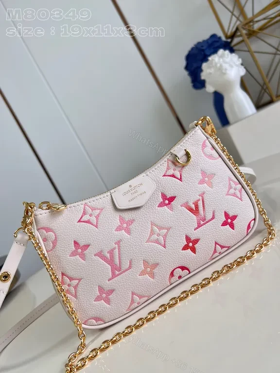 View 4 of Pastel LV-Inspired Leather-Textured Handbag