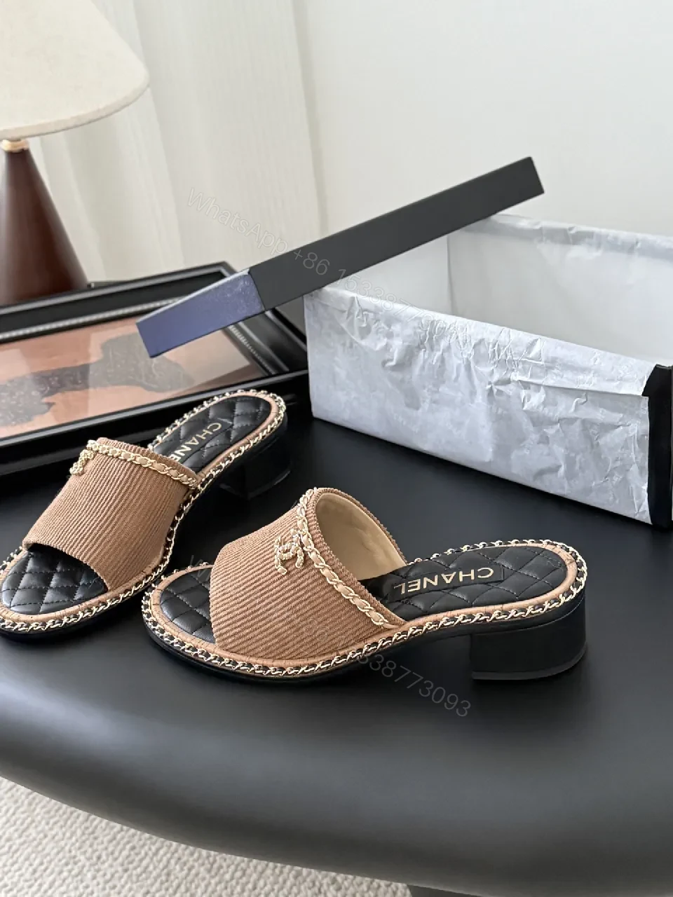 View 4 of Knit-Trim Slides: Elevated Everyday Chic, Luxury Comfort