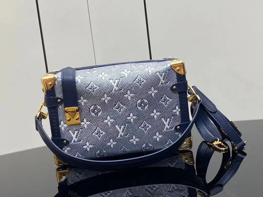 View 2 of Chic Navy Monogram Satchel â€” Everyday Luxury Bag