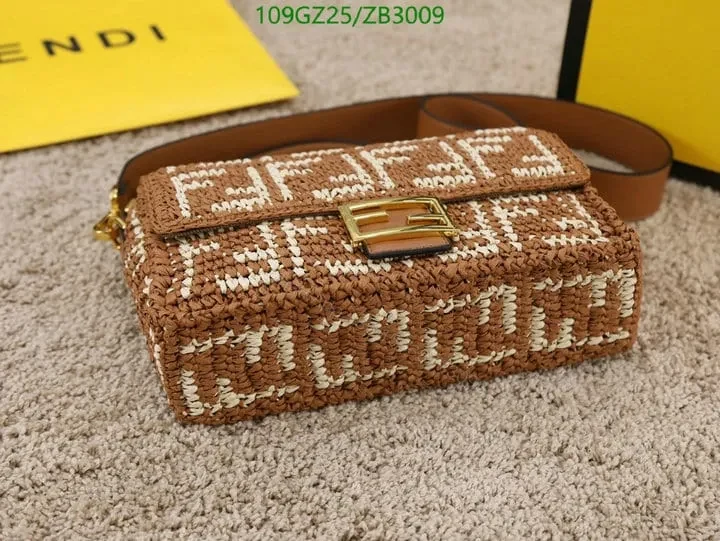 View 18 of Fendi Baguette Black Raffia Bag with Crocheted FF ZB9900