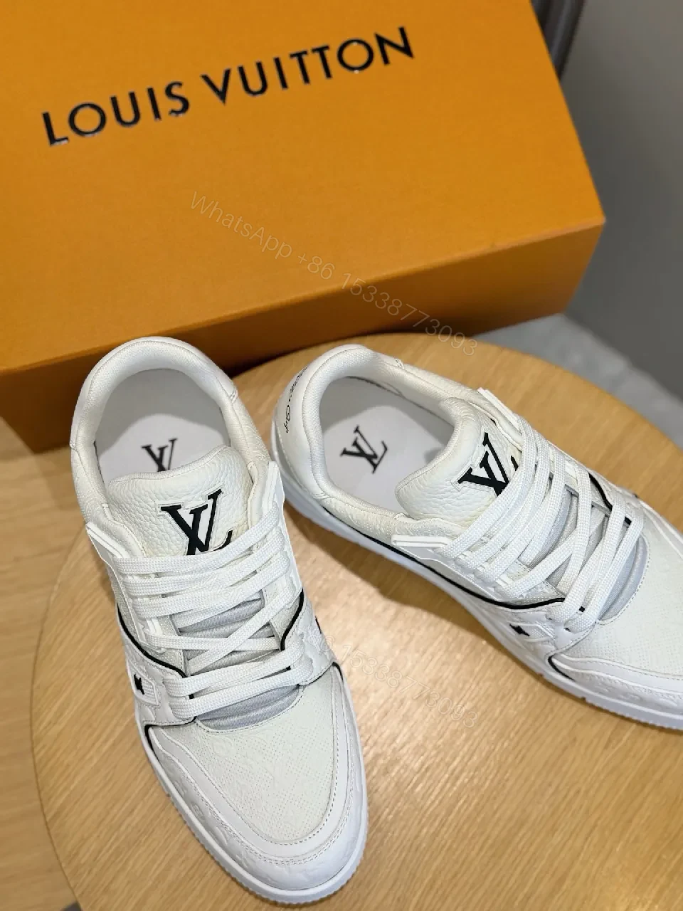 View 7 of White Leather Luxury Sneakers: Subtle Designer Edges, Comfort
