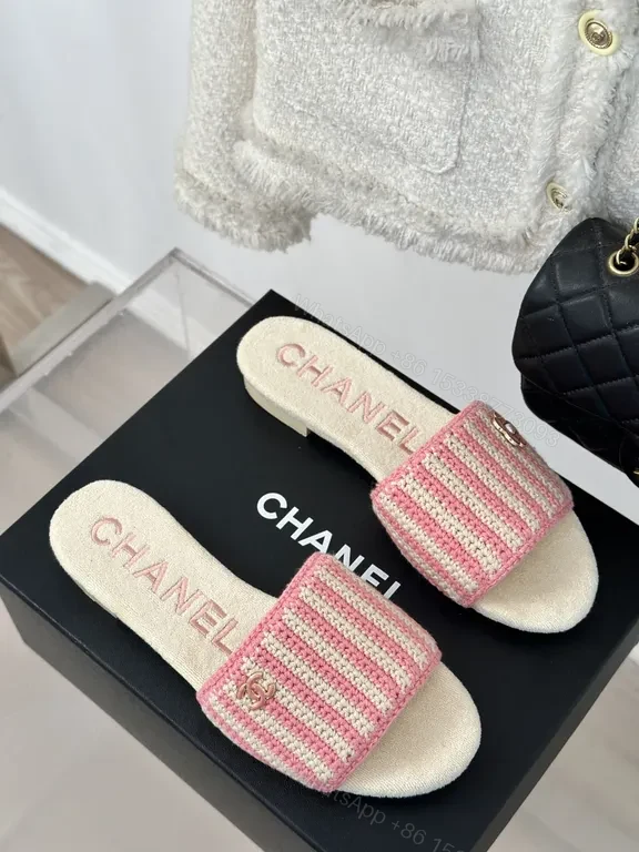 View 9 of Chanel-Inspired Knit Slides: Plush Comfort Luxury Sandals