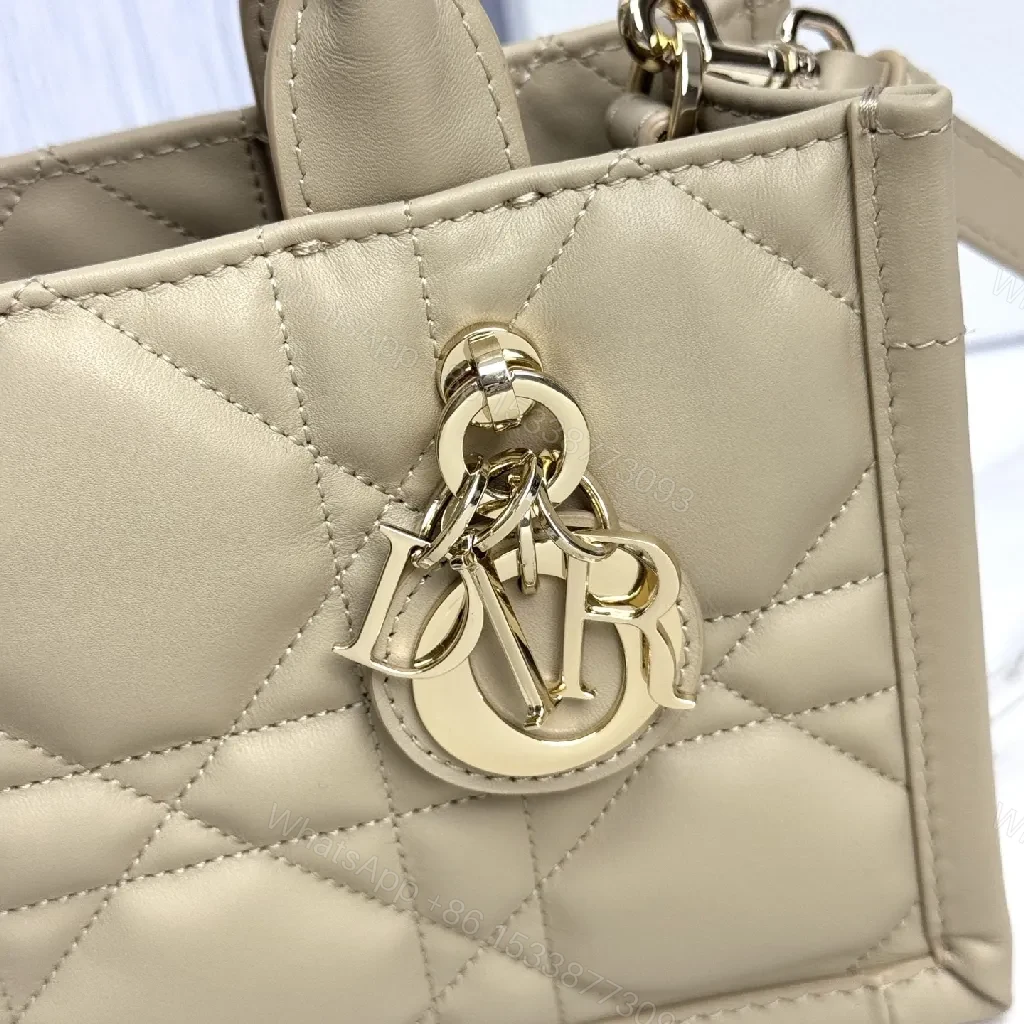 View 3 of Quilted Mini Satchel: Neutral Beige, Crossbody Charm