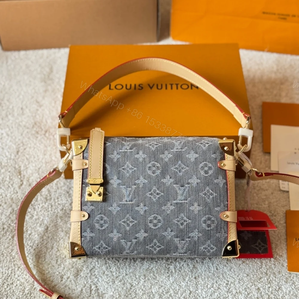 View 2 of Louis Vuitton Side Trunk MM Bag Denim Grey 23Cm M13285
