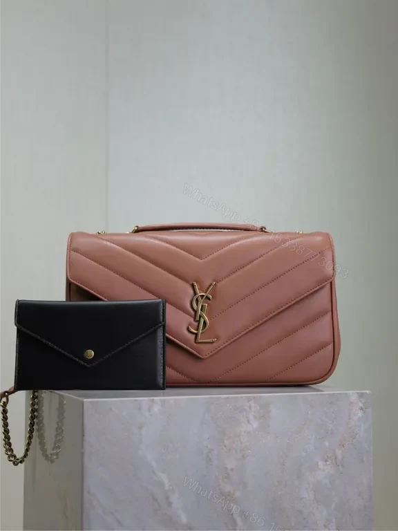 Chic Quilted Bag + Cardholder Set: Blush Pink YSL Duo — view 1