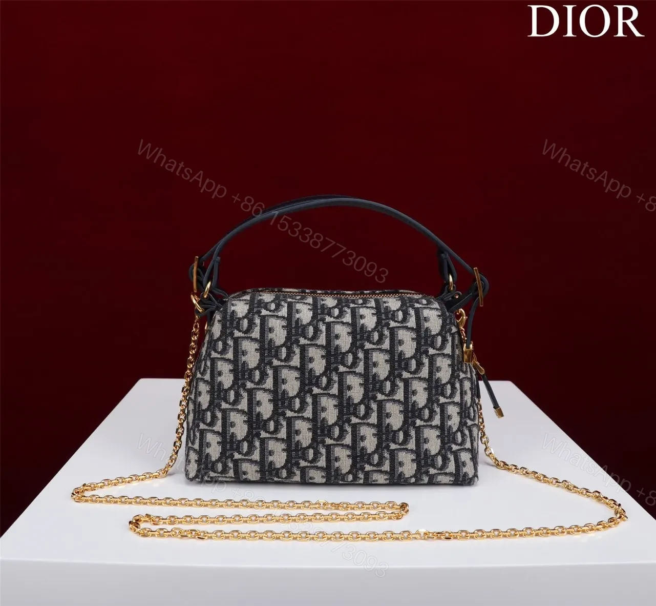 View 7 of Dior Plaid Women’s Handbag, Glossy Leather, Replica 11 High Quality 20cm
