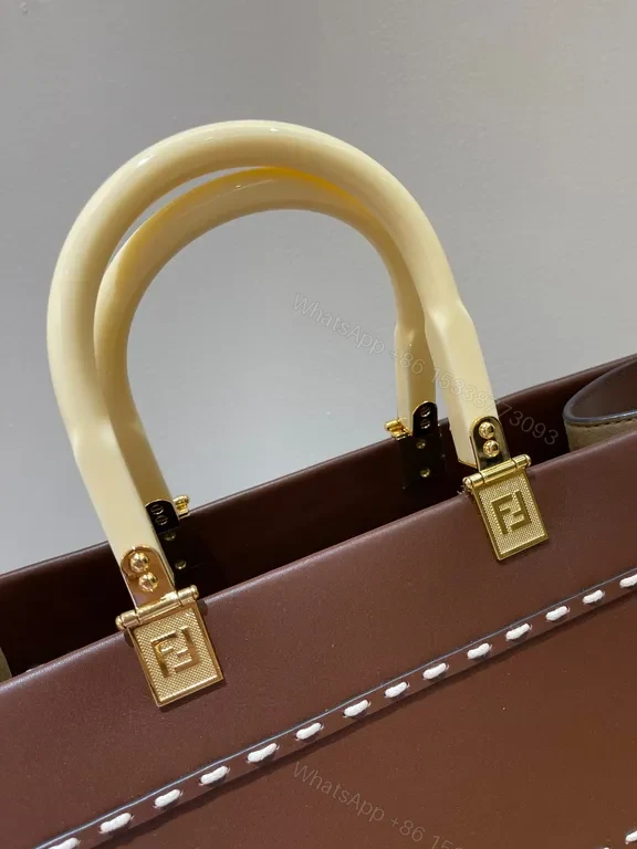 View 6 of Bold Leather Satchel: Structured, Fendi-Detail, Versatile Bag