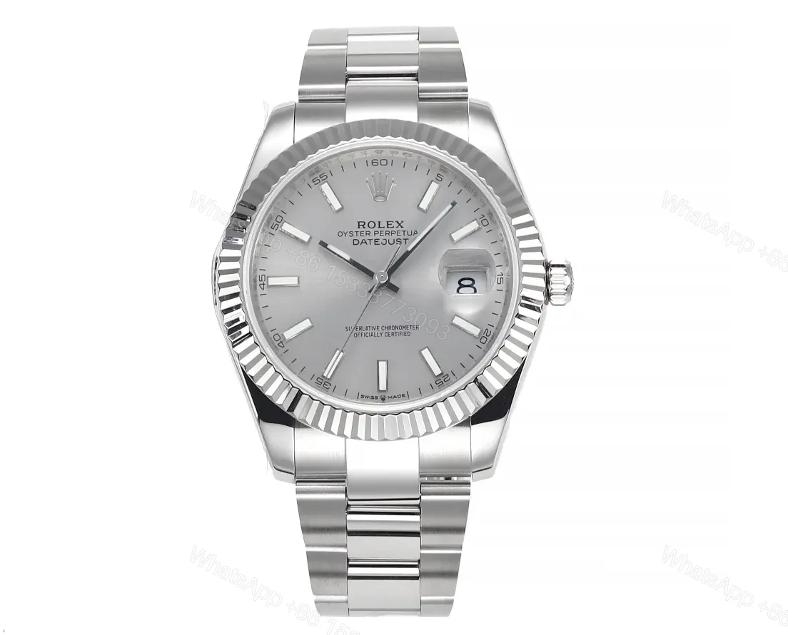 VS Factory Clean Factory JVS Silver Rolex Datejust Watch — view 1