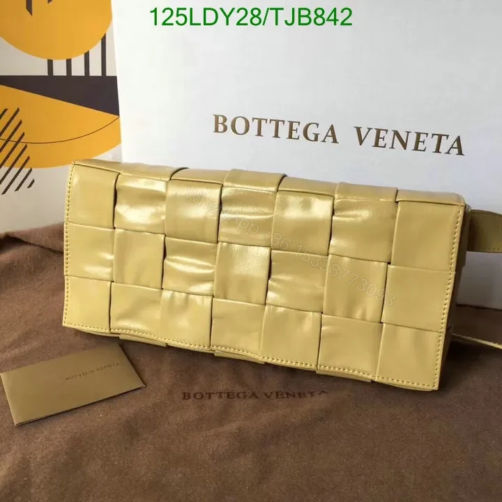 View 2 of Bottega Veneta Yellow Intrecciato Stretch Cassette Bag in Buttercup FF2028
