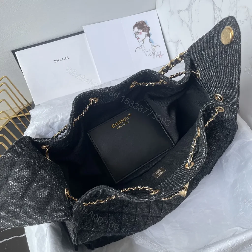 View 4 of Structured Quilted Luxury Bag with Gold Hardware