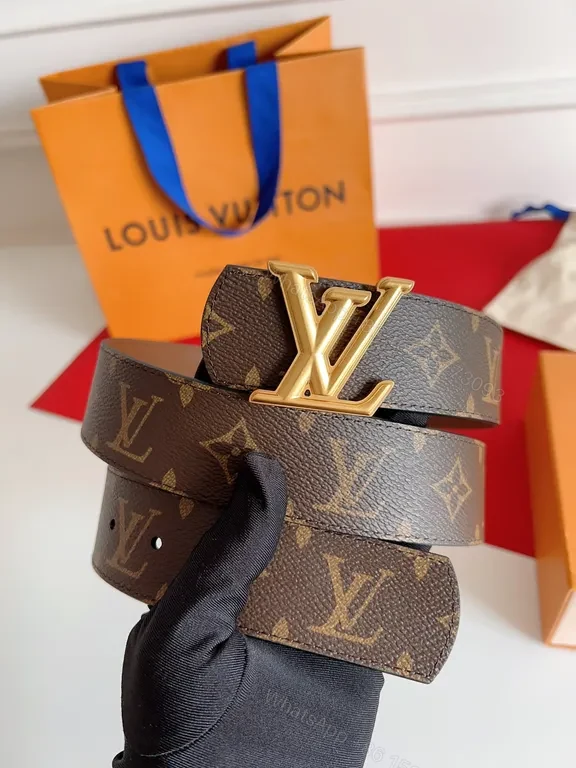 View 4 of Lux Monogram Belt with Gold Buckle â€” Luxury Everyday Accessory