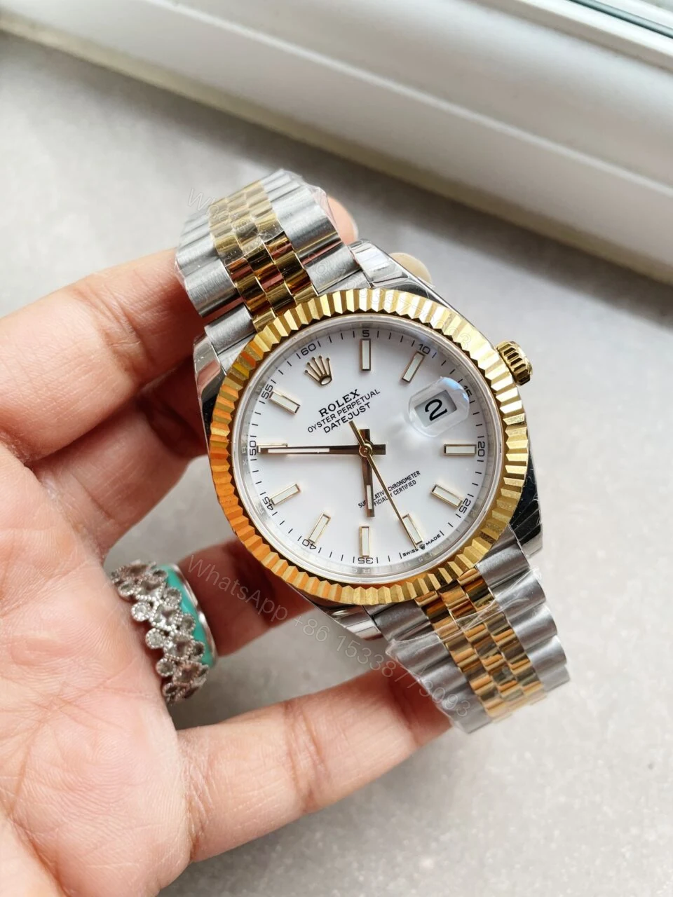 EW Factory 1:1 Rolex DateJust 41 126333 SS/YG Best Edition 904L Steel White Stick Dial — view 1
