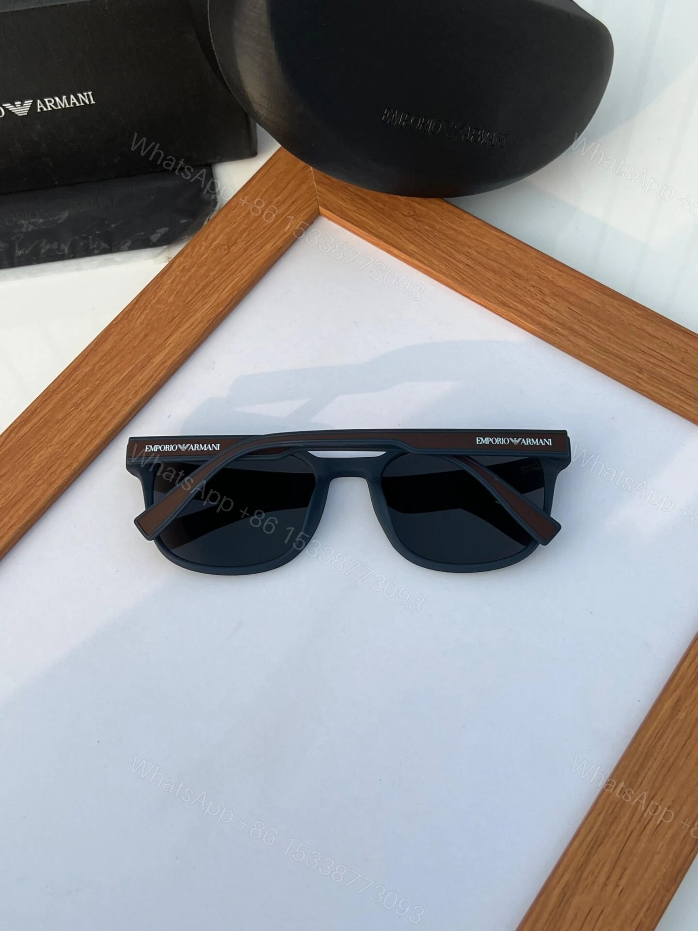View 4 of Emporio Armani Sunglasses Black-Grey