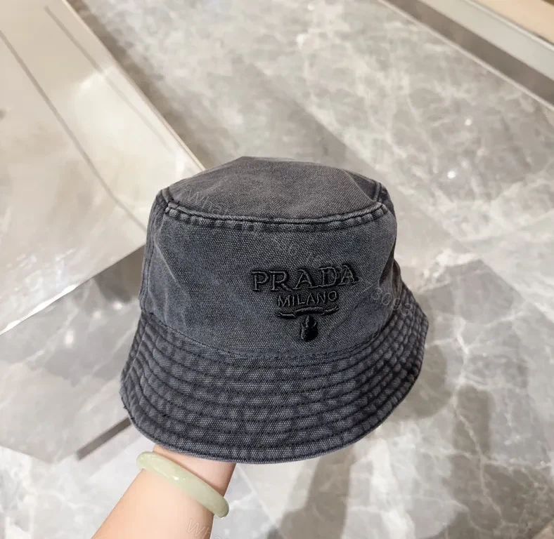 Dark-Wash Prada Milano Bucket Hat: Subtle Luxe Edge — view 1