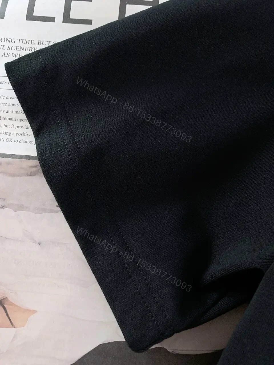 View 6 of Luminous Logo Tee: Black Cotton, Luxe Streetwear, Statement Tee