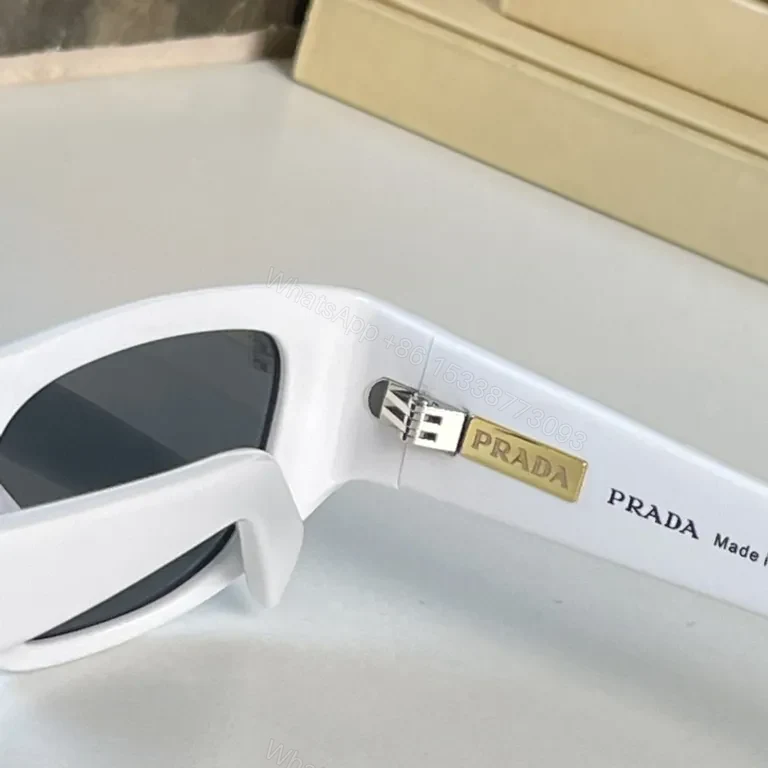 View 7 of Bold Prada Sunglasses: Black Acetate, Rectangular, UV400 Protection