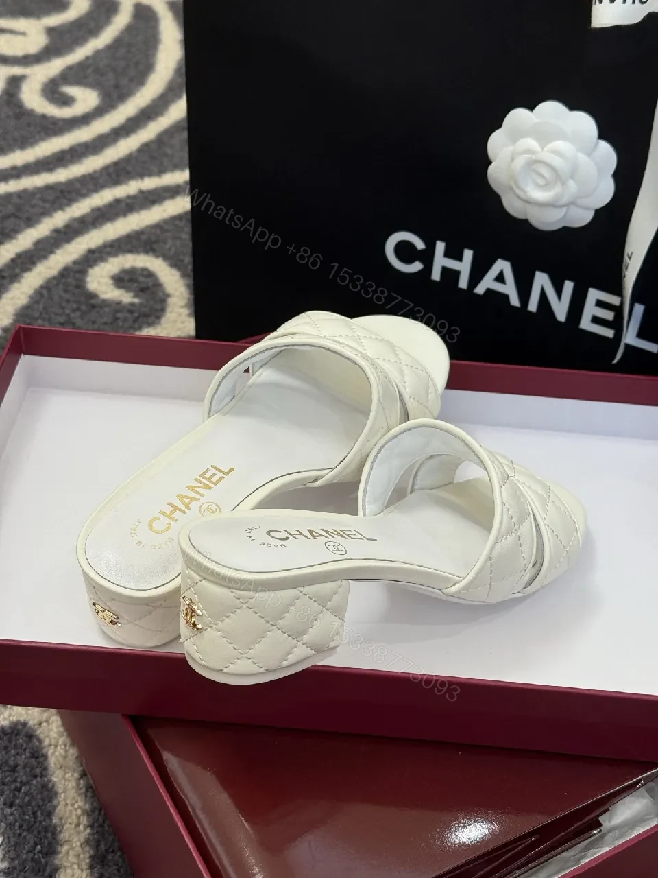 View 2 of Quilted Mules with Block Heel – Elegant Everyday Luxury