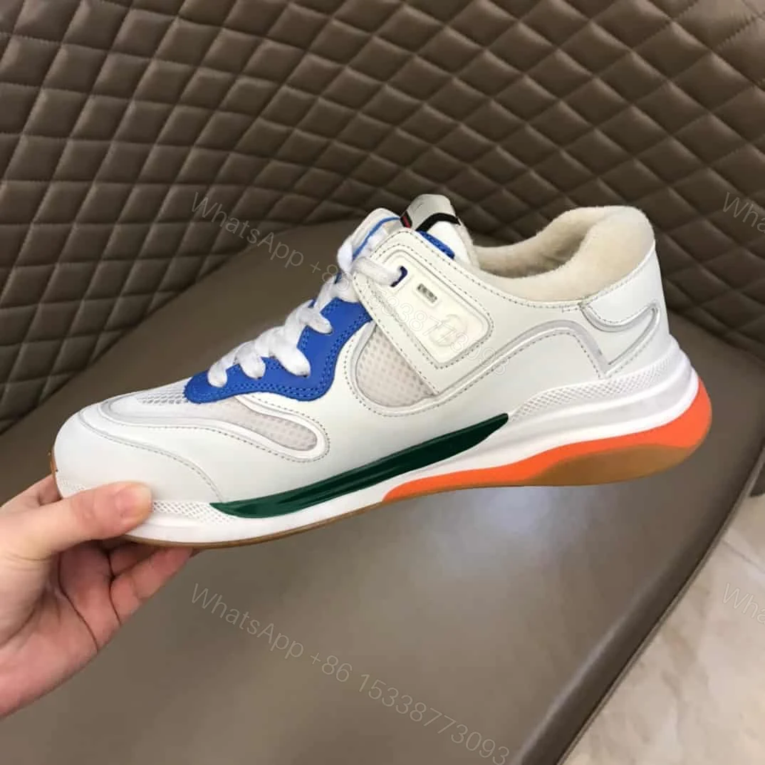 View 8 of GUCCI G LINE SNEAKERS IN LEATHER AND MESH WITH EMBROIDERED LOGO – GC117
