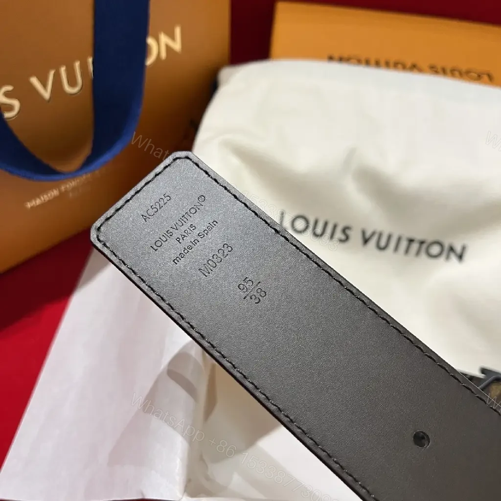 View 5 of Elegant Monogram Leather Belt: Durable Luxury Accessory