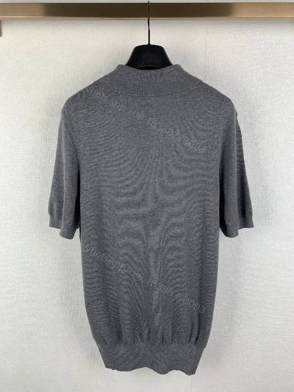 View 11 of Grey cotton polo knit polo shirt for everyday luxury