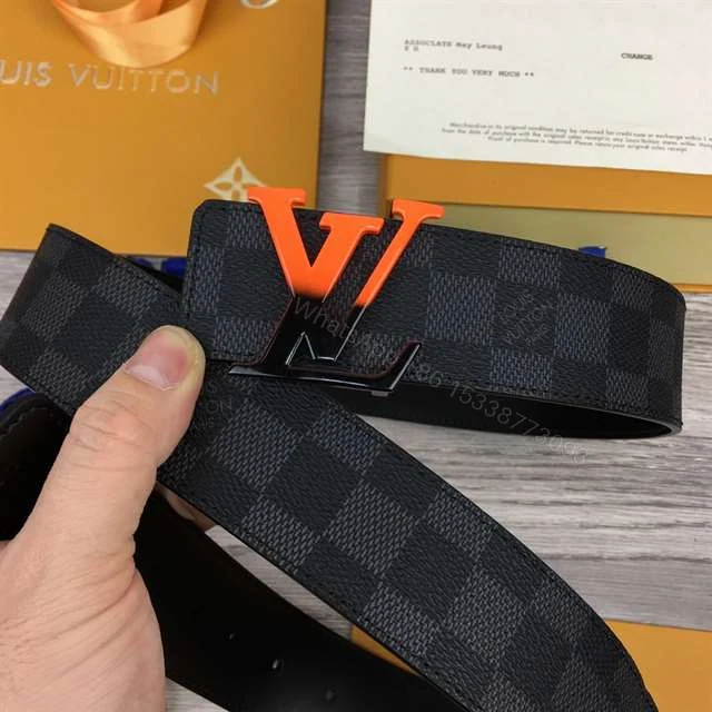 View 7 of LOUIS VUITTON INITIALES 40MM REVERSIBLE DAMIER GRAPHITE CANVAS BELT – B94