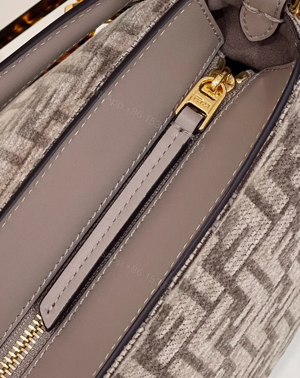 View 9 of Monogram Canvas Shoulder Bag with Dual Strap Detail