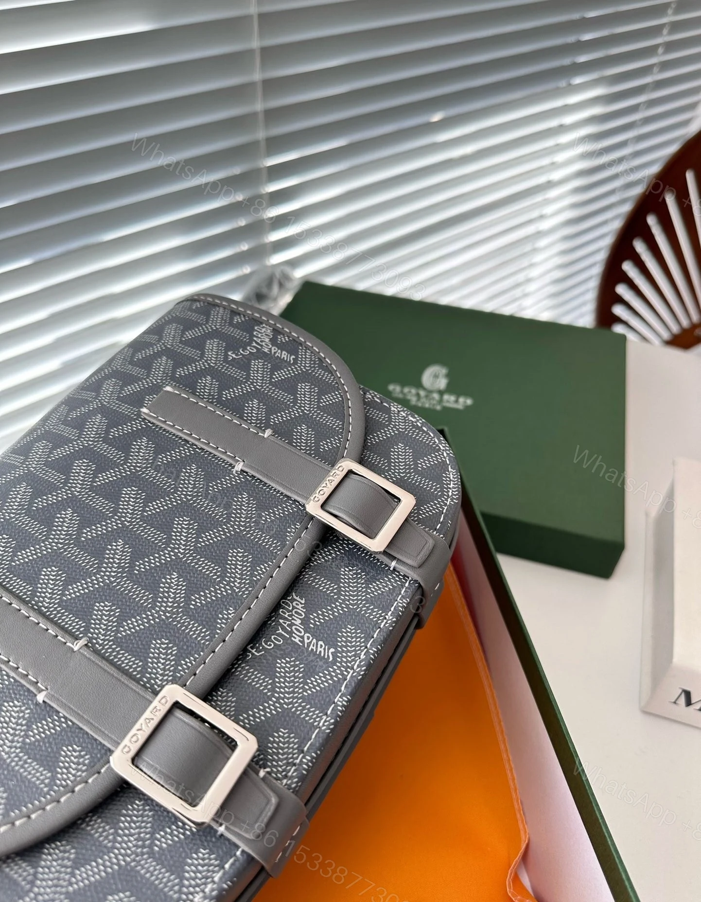View 6 of GOYARD GOYARDINE BELVEDERE PM MESSENGER BAG GREY 21CM