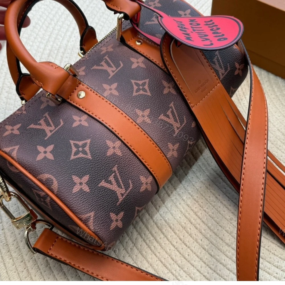 View 4 of Louis Vuitton Keepall Bandoulière 25 Monogram Dust Coated Canvas Brown 25Cm M11542