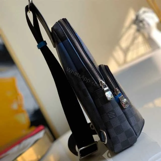 View 4 of LOUIS VUITTON AVENUE SLING BAG BLUE DAMIER GRAPHITE GIANT CANVAS N40404