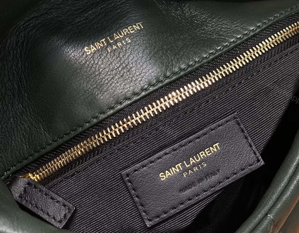 View 7 of Quilted Calfskin Envelope Crossbody with YSL Gold Logo