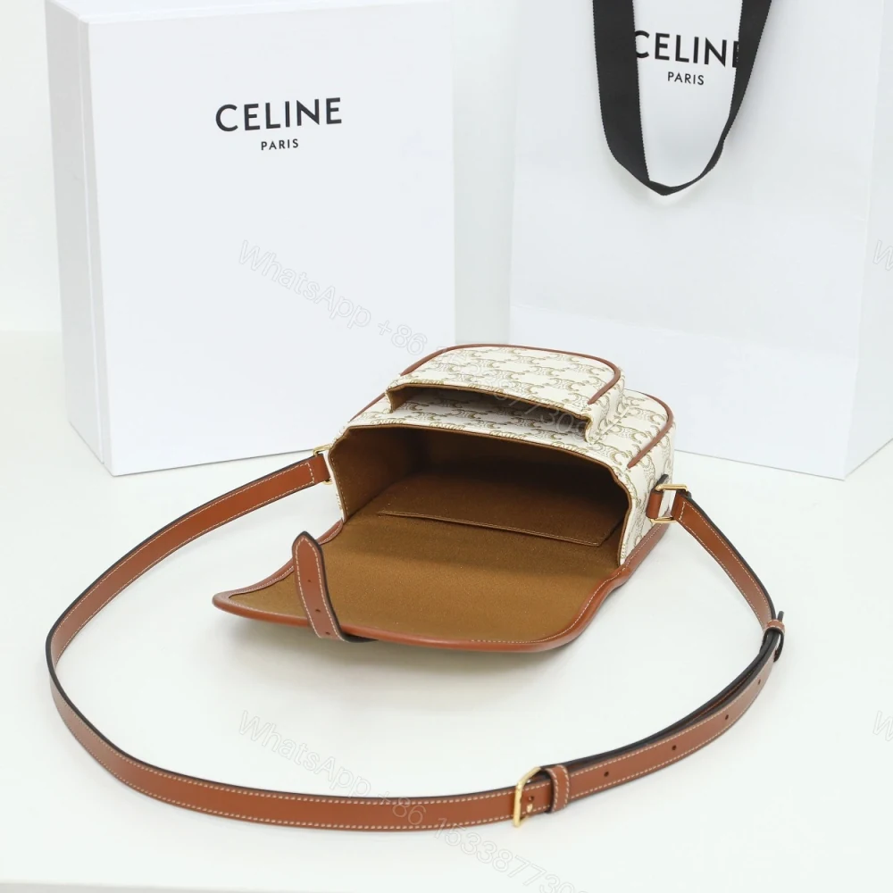View 9 of 高仿Celine*Folco系列馬鞍包191502白印花免檢版