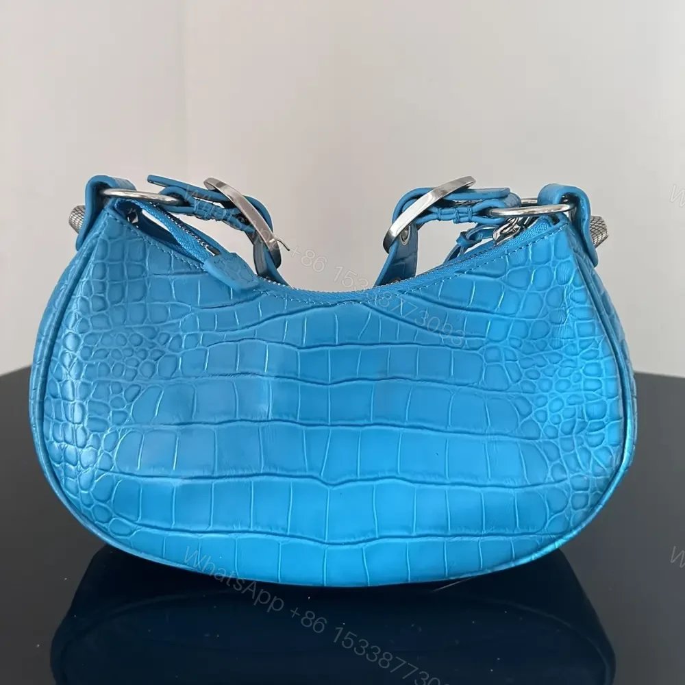 View 2 of 高仿Balenciaga*LeCagole系列餃子包藍色XS