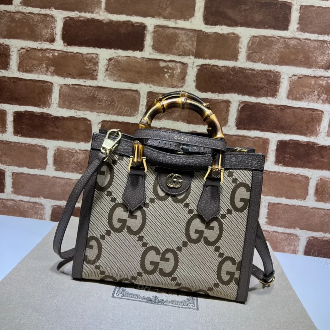 Gucci Diana Jumbo GG Tote Bag Small Camel/Ebony — view 1