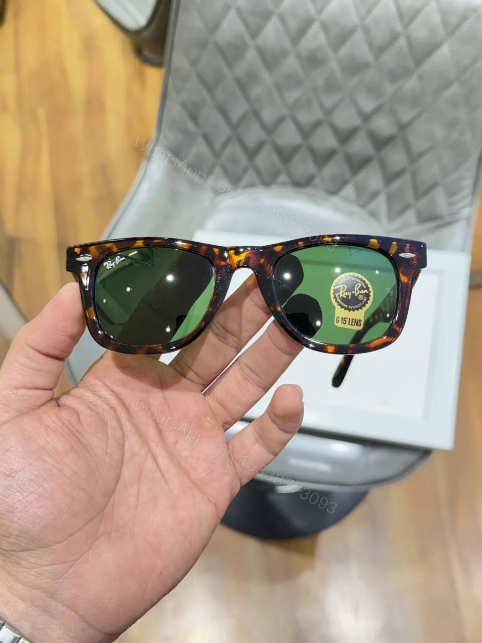 First Copy Ray-Ban 2140 Tiger Green Sunglasses UV Protected Premium Quality — view 1