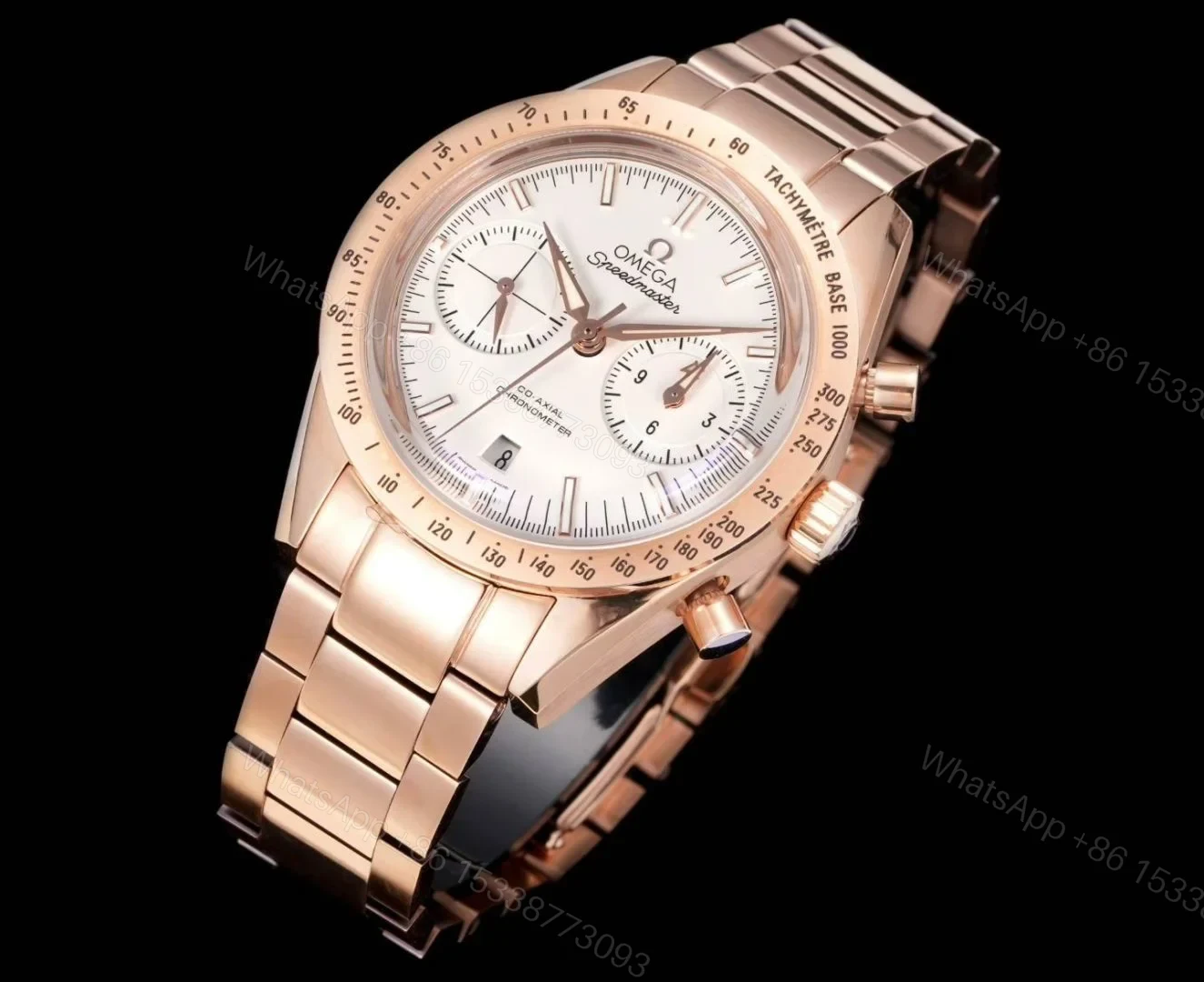 View 2 of Omega Speedmaster Chronoscope 43MM Rose Gold White Dial Premium Bracelet Watch 329.51.44.51.01.002