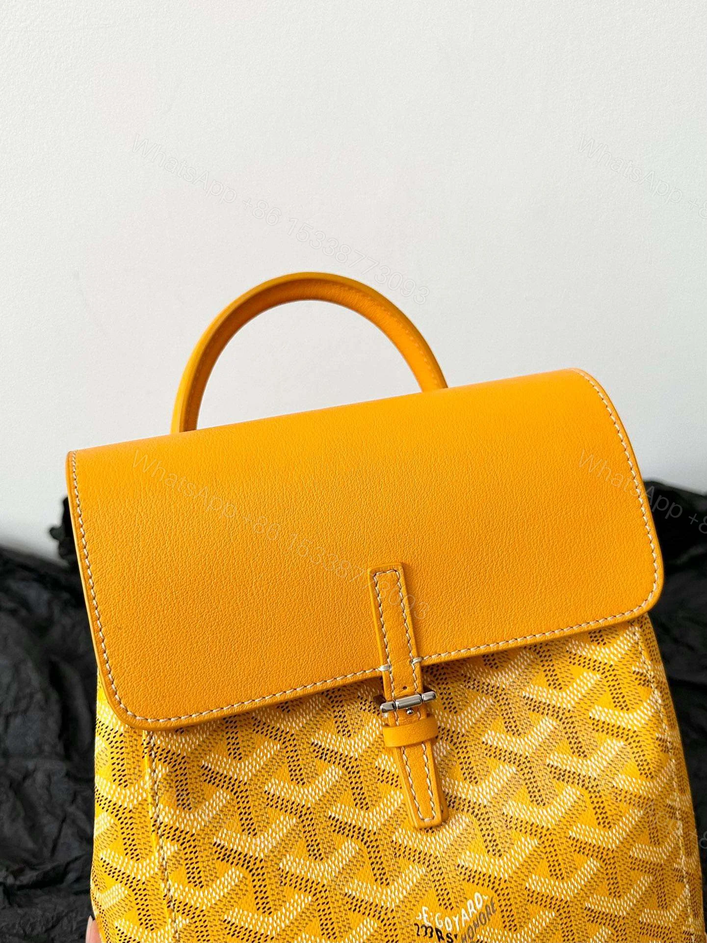 View 3 of Goyard Mini Backpack Yellow Monogram Pattern 23x19cm