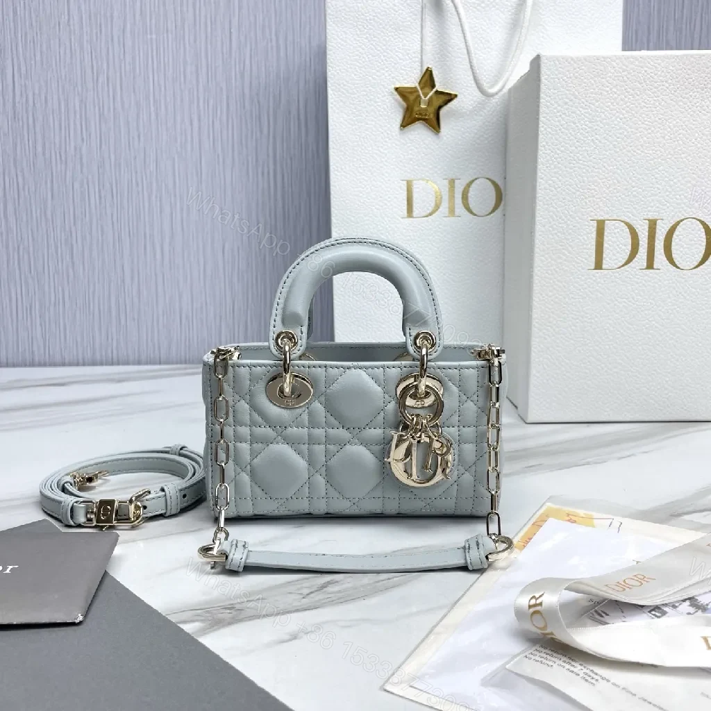 Soft-Texture Quilted Mini Bag with Gold Charms, Calfskin, Elegant Chic, Luxury Carryall — view 1